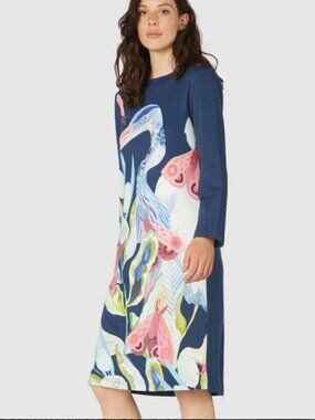 NEW Gorman x Michelle Morin Heron T-Shirt Dress Flora Artsy Boho  AU 14 - US 12